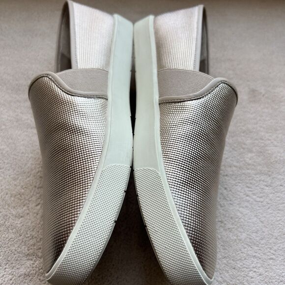 Vince Preston Gold Metallic Leather Slip On Sneaker Flat Comfort Shoe EU 38 US 8 - Picture 7 of 16